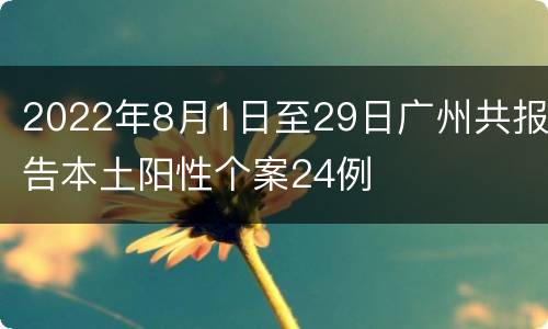 2022年8月1日至29日广州共报告本土阳性个案24例