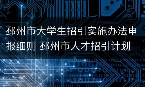 邳州市大学生招引实施办法申报细则 邳州市人才招引计划
