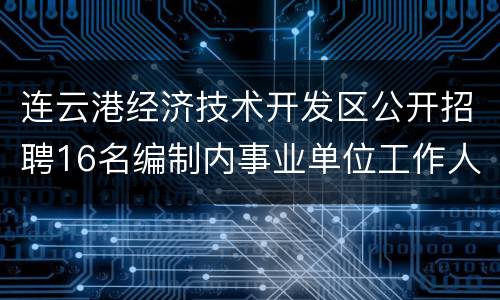 连云港经济技术开发区公开招聘16名编制内事业单位工作人员