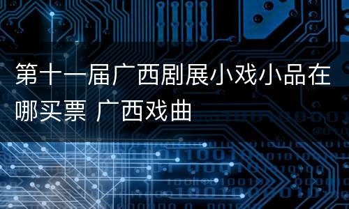 第十一届广西剧展小戏小品在哪买票 广西戏曲