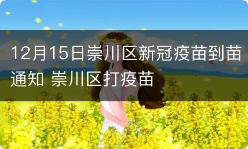 12月15日崇川区新冠疫苗到苗通知 崇川区打疫苗