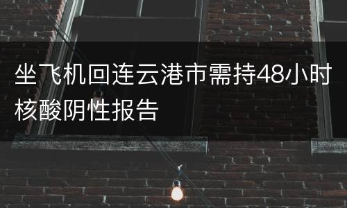 坐飞机回连云港市需持48小时核酸阴性报告