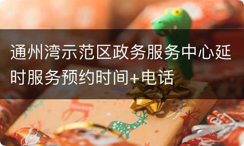 通州湾示范区政务服务中心延时服务预约时间+电话
