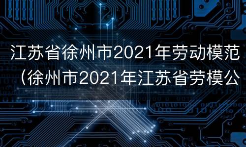 江苏省徐州市2021年劳动模范（徐州市2021年江苏省劳模公示）