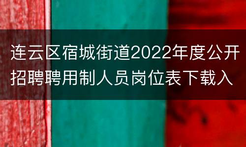 连云区宿城街道2022年度公开招聘聘用制人员岗位表下载入口