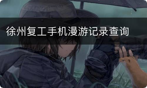 徐州复工手机漫游记录查询