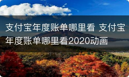 支付宝年度账单哪里看 支付宝年度账单哪里看2020动画