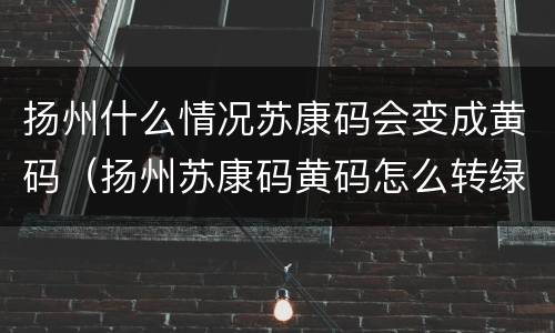 扬州什么情况苏康码会变成黄码（扬州苏康码黄码怎么转绿）