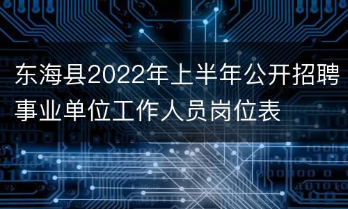 东海县2022年上半年公开招聘事业单位工作人员岗位表