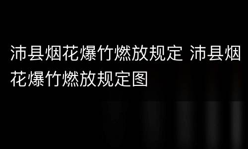 沛县烟花爆竹燃放规定 沛县烟花爆竹燃放规定图
