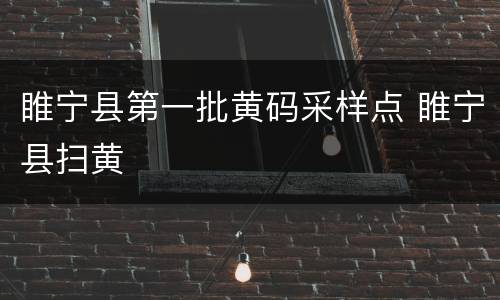 睢宁县第一批黄码采样点 睢宁县扫黄