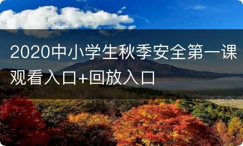 2020中小学生秋季安全第一课观看入口+回放入口