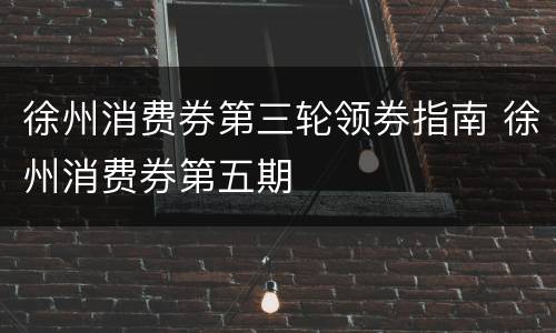 徐州消费券第三轮领券指南 徐州消费券第五期