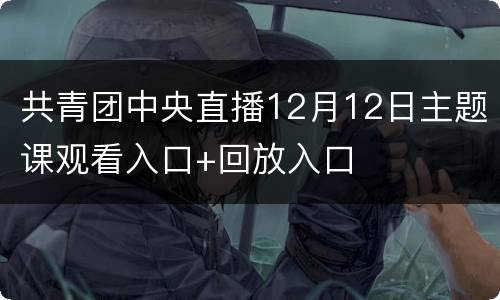 共青团中央直播12月12日主题课观看入口+回放入口