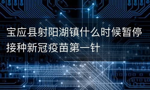宝应县射阳湖镇什么时候暂停接种新冠疫苗第一针