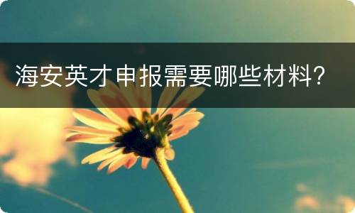 海安英才申报需要哪些材料?