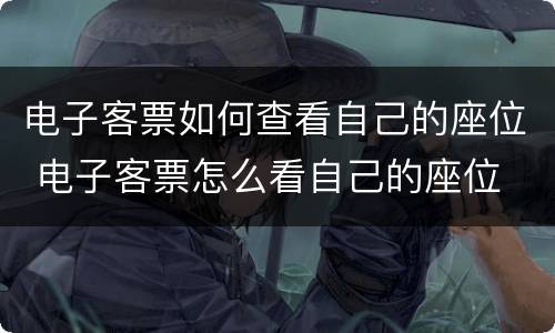 电子客票如何查看自己的座位 电子客票怎么看自己的座位