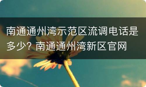 南通通州湾示范区流调电话是多少? 南通通州湾新区官网