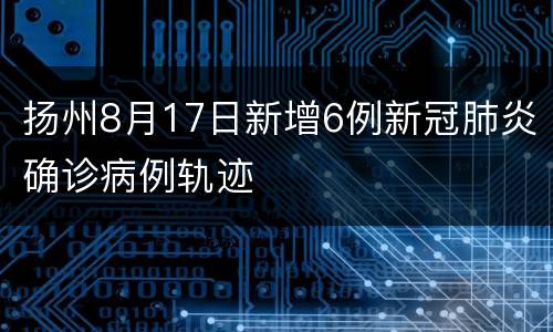 扬州8月17日新增6例新冠肺炎确诊病例轨迹