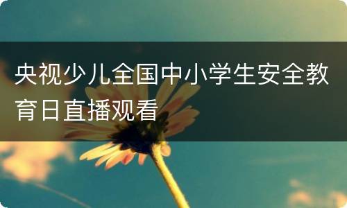 央视少儿全国中小学生安全教育日直播观看