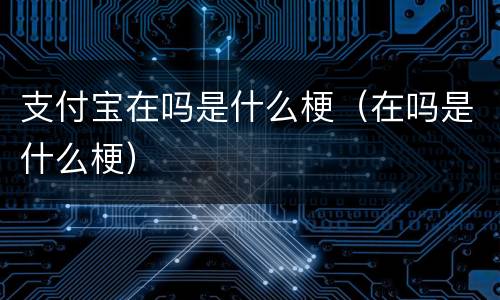 支付宝在吗是什么梗（在吗是什么梗）