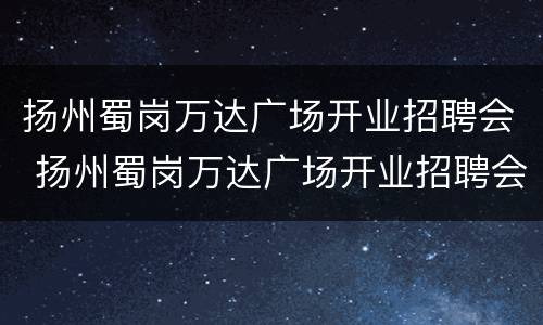 扬州蜀岗万达广场开业招聘会 扬州蜀岗万达广场开业招聘会