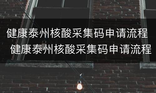 健康泰州核酸采集码申请流程 健康泰州核酸采集码申请流程图