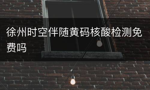 徐州时空伴随黄码核酸检测免费吗