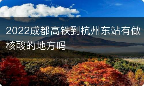 2022成都高铁到杭州东站有做核酸的地方吗