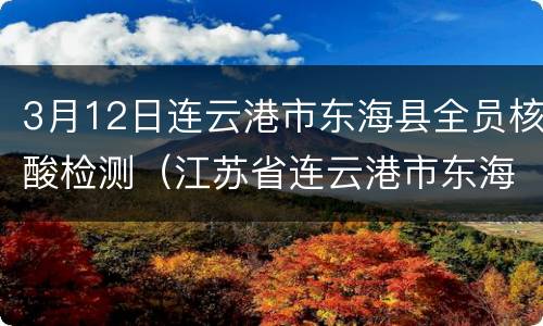 3月12日连云港市东海县全员核酸检测（江苏省连云港市东海县有新型冠状病毒吗）