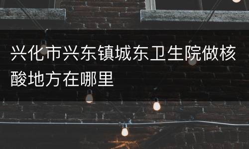 兴化市兴东镇城东卫生院做核酸地方在哪里