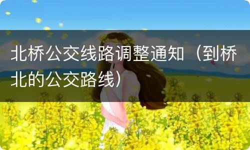 北桥公交线路调整通知（到桥北的公交路线）