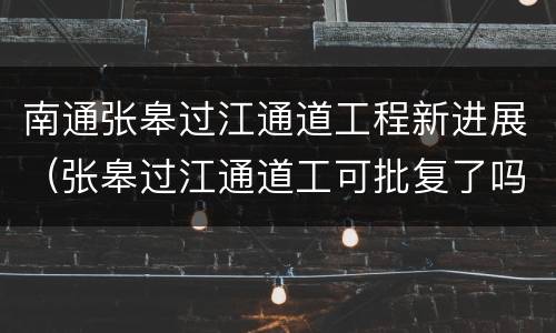 南通张皋过江通道工程新进展（张皋过江通道工可批复了吗）
