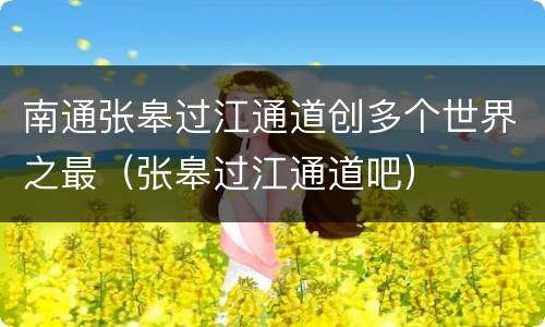 南通张皋过江通道创多个世界之最（张皋过江通道吧）