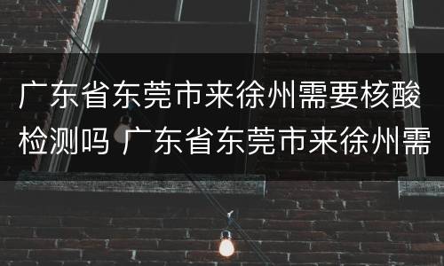 广东省东莞市来徐州需要核酸检测吗 广东省东莞市来徐州需要核酸检测吗现在