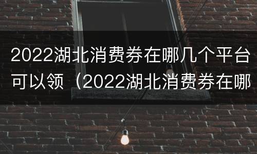 2022湖北消费券在哪几个平台可以领（2022湖北消费券在哪几个平台可以领取）