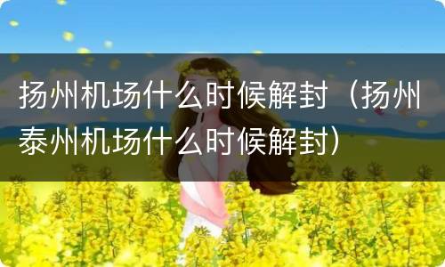 扬州机场什么时候解封（扬州泰州机场什么时候解封）