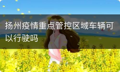 扬州疫情重点管控区域车辆可以行驶吗