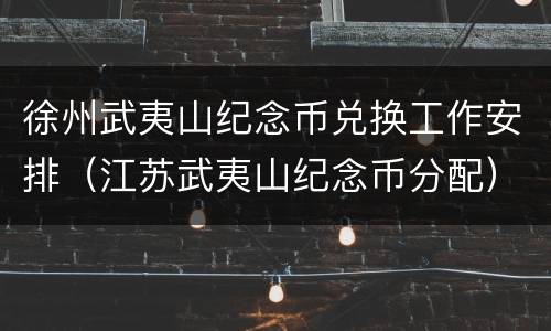 徐州武夷山纪念币兑换工作安排（江苏武夷山纪念币分配）