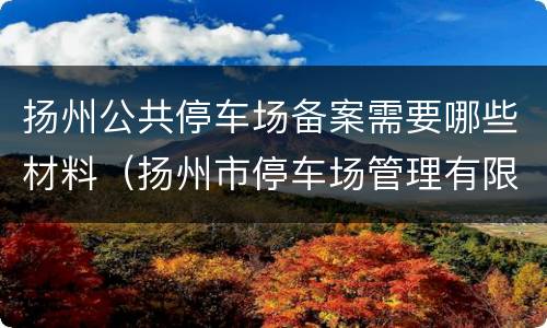 扬州公共停车场备案需要哪些材料（扬州市停车场管理有限公司）