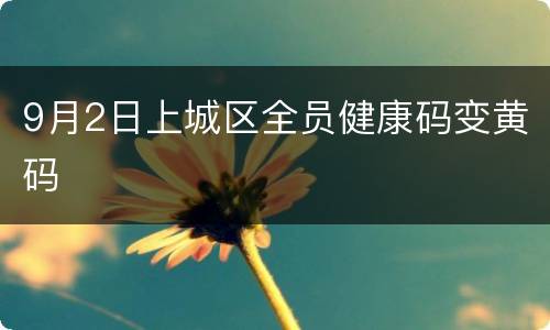 9月2日上城区全员健康码变黄码