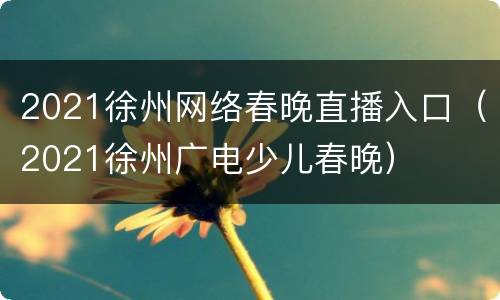 2021徐州网络春晚直播入口（2021徐州广电少儿春晚）
