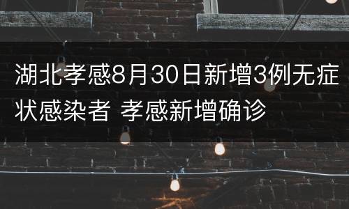 湖北孝感8月30日新增3例无症状感染者 孝感新增确诊
