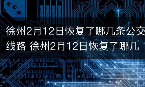 徐州2月12日恢复了哪几条公交线路 徐州2月12日恢复了哪几条公交线路开通