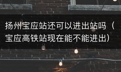 扬州宝应站还可以进出站吗（宝应高铁站现在能不能进出）