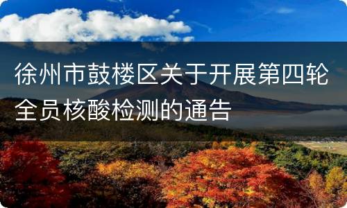 徐州市鼓楼区关于开展第四轮全员核酸检测的通告