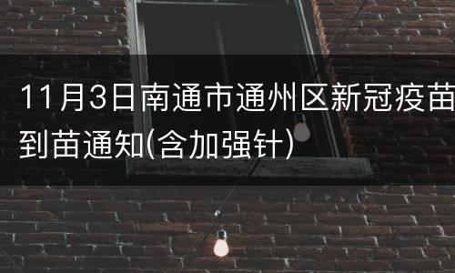 11月3日南通市通州区新冠疫苗到苗通知(含加强针)