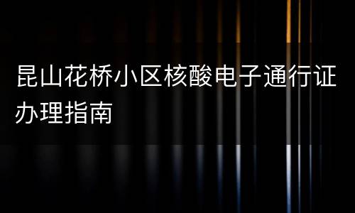 昆山花桥小区核酸电子通行证办理指南