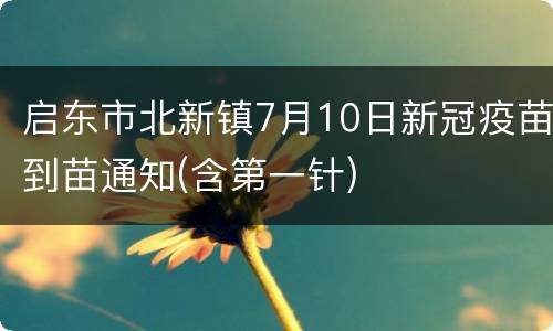 启东市北新镇7月10日新冠疫苗到苗通知(含第一针)