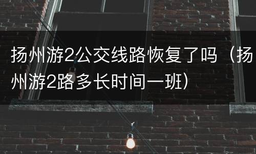 扬州游2公交线路恢复了吗（扬州游2路多长时间一班）